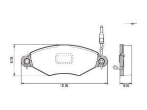 PASTILLA DE FRENO RENAULT KANGOO PEUGEOT 206 C/Sensor